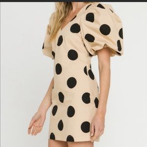 The impeccable pig brand polka dot puff sleeve dress